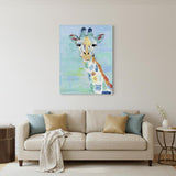 40" x 30" Pastel Patchwork Giraffe Canvas Wall Art