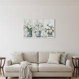 36" x 24" Watercolor Soft Pastel Bouquet Trio Canvas Wall Art