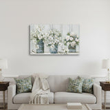 48" x 32" Watercolor Soft Pastel Bouquet Trio Canvas Wall Art