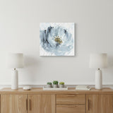 20" x 20" Watercolor Abstract Gray Blue Flower Canvas Wall Art