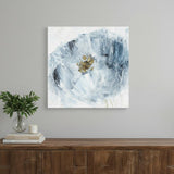 20" x 20" Watercolor Abstract Gray Blue Flower II Canvas Wall Art