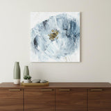 30" x 30" Watercolor Abstract Gray Blue Flower II Canvas Wall Art