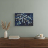 18" x 24" Navy Blue Watercolor Midnight Bird Rendezvous Canvas Wall Art