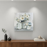 Rustic Grey Flowers Unframed Print Wall Art