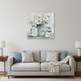 Rustic Grey Flowers Unframed Print Wall Art