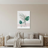 Pretty Green Foliage Leaves Pink Unframed Print Wall Art