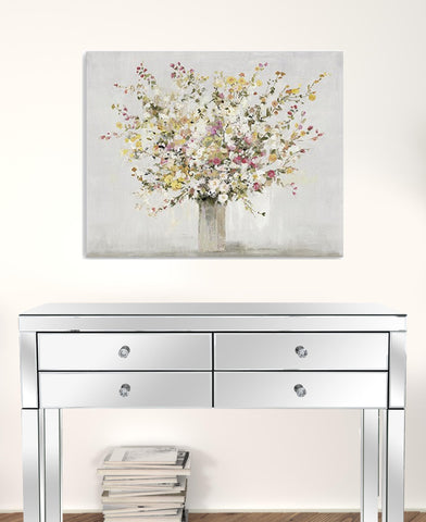 Large Colorful Wildflowers in a Vase Canvas Wall Art