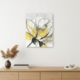 Modern Yellow And Black Flower Unframed Print Wall Art