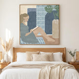 Bohemian Book Lady Unframed Print Wall Art