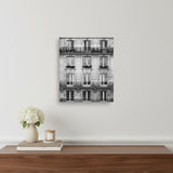 20" x 16" Balcony View Black and White Photo Real Canvas Wall Art