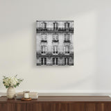 30" x 24" Balcony View Black and White Photo Real Canvas Wall Art