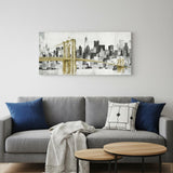 Nyc Golden Bridge Skyline Unframed Print Wall Art