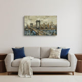 Vintage Inspired Nyc City Skyline Unframed Print Wall Art