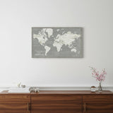 24" Minimalist World Map Canvas Wall Art