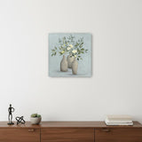 Pretty Bohemian Flowers In Ceramic Vases Unframed Print Wall Art