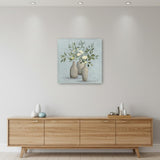 Pretty Bohemian Flowers In Ceramic Vases Unframed Print Wall Art