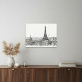 Monochrome Paris Rooftops Sketch Unframed Print Wall Art