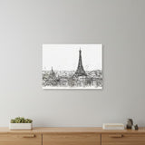 Monochrome Paris Rooftops Sketch Unframed Print Wall Art