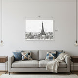 Monochrome Paris Rooftops Sketch Unframed Print Wall Art