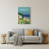 Vibrant Amalfi Coast Unframed Print Wall Art