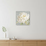 Angelic White Peony Flower Unframed Wall Art