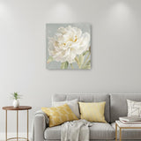 Angelic White Peony Flower Unframed Wall Art