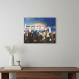 20" x 16" Watercolor City Lights on the Horizon Canvas Wall Art