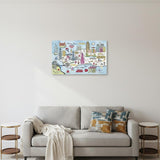 Fun Illustrated Nyc Map Unframed Print Wall Art