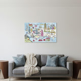 Fun Illustrated Nyc Map Unframed Print Wall Art