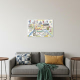 Fun Illustrated Paris Map Unframed Print Wall Art