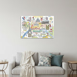 Fun Illustrated Paris Map Unframed Print Wall Art