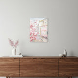 Pretty Pastel Pink Paris Street Unframed Print Wall Art