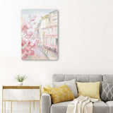 Pretty Pastel Pink Paris Street Unframed Print Wall Art