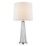 29" Clear And Silver Table Lamp With Empire Shade
