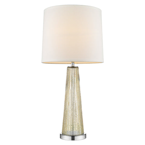 29" Champagne Glass Buffet Lamp With Off White Empire Shade