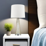 29" Champagne Glass Buffet Lamp With Off White Empire Shade