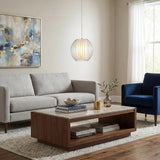 Acrylic and Steel Shade Hanging Globe Light
