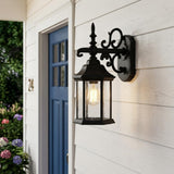 Narrow Matte Black Domed Hanging Lantern Wall Light