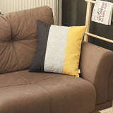 18" Black Gray And Yellow Fabric Throw Pillow