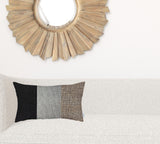 Brown Tripartite Lumbar Throw Pillow