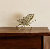 4" Gold Cast Iron Butterfly Tabletop Sculpture