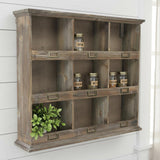 27" Dark Brown Solid Wood Wall Mounted Display Stand