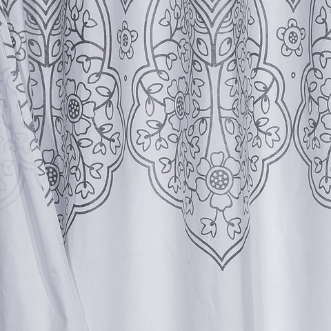Silver Decorative Medallion Shower Curtain