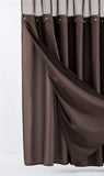 Brown Modern Grid Shower Curtain and Liner Set