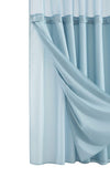 8' X 10' Denim Blue And Navy Blue Oriental Washable Indoor Outdoor Area Rug