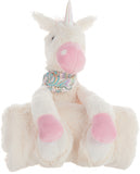 17" X 7" Ivory Unicorn Fabric Throw Pillow with Texture