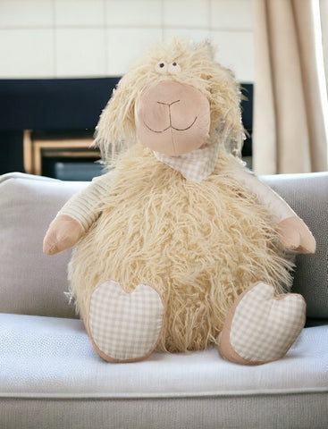 26" X 22" Ivory Lamb Fabric Throw Pillow