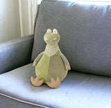 26" X 22" Green Crocodile Fabric Throw Pillow
