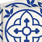 5" X 5" Tulipa Blue and White Peel and Stick Removable Tiles