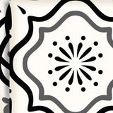 8" X 8" Black and White Multi Peel and Stick Removable Tiles